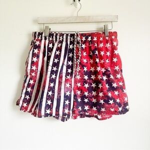 Newport Blue Vintage Red White Blue American Flag Swim Trunks Shorts sz large